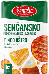 Sentella Vetemjöl vitt T-400 skarp för kex,tårtor ock kakor 1kg