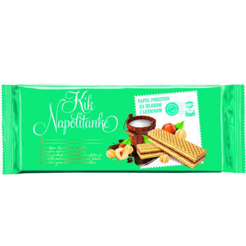 Wafers-Spröda cremefyllda rån kex med mjölk-och hasselnötssmak 175g