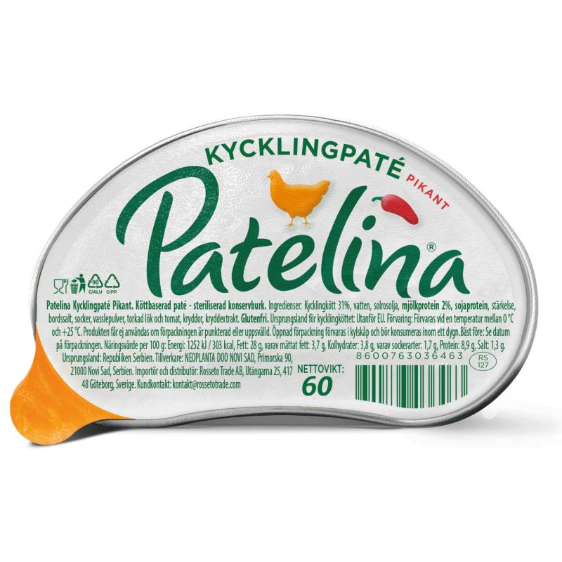 Patelina Kycklingpastej Stark 60g