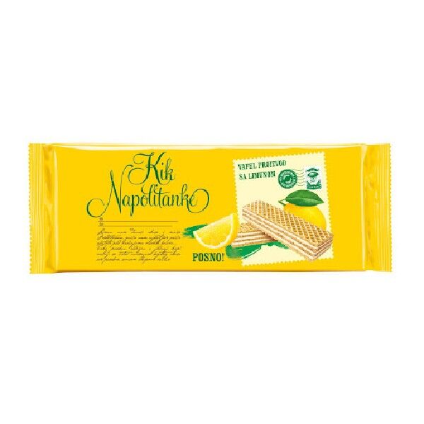 Wafers-Spröda cremfyllda rån kex med god citronsmak 175g